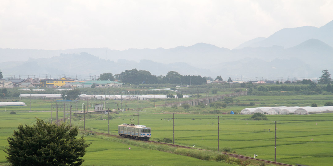 弘南鉄道　田んぼアート駅遠景