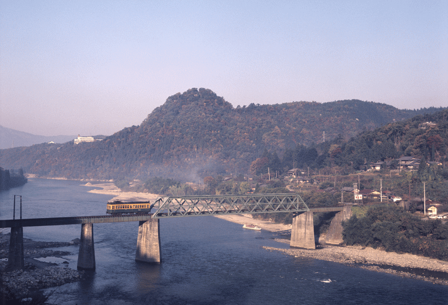 北恵那鉄道木曽川橋梁渡河風景