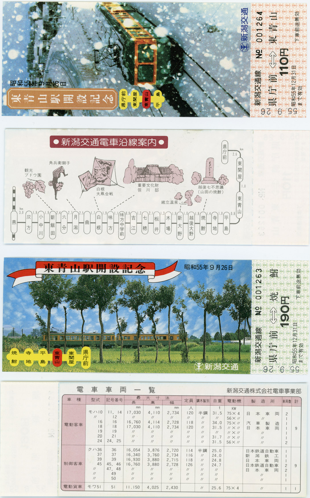 東青山駅開業記念切符