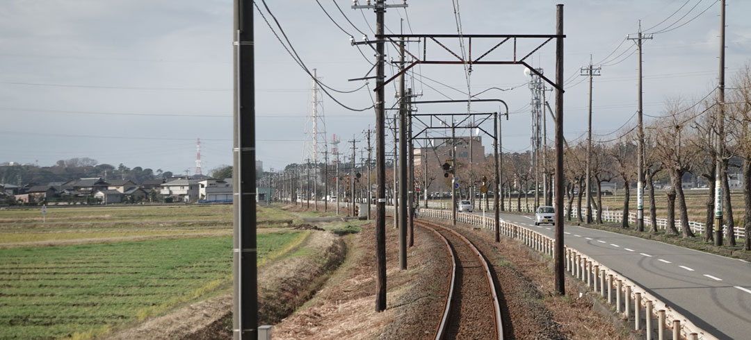 あわら湯のまち→水居方向 えちぜん鉄道三国芦原線