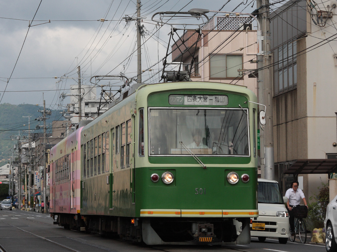 京福嵐山線ポール時代モボ501