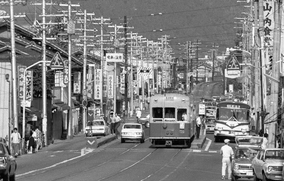 京福嵐山線ポール時代モボ105