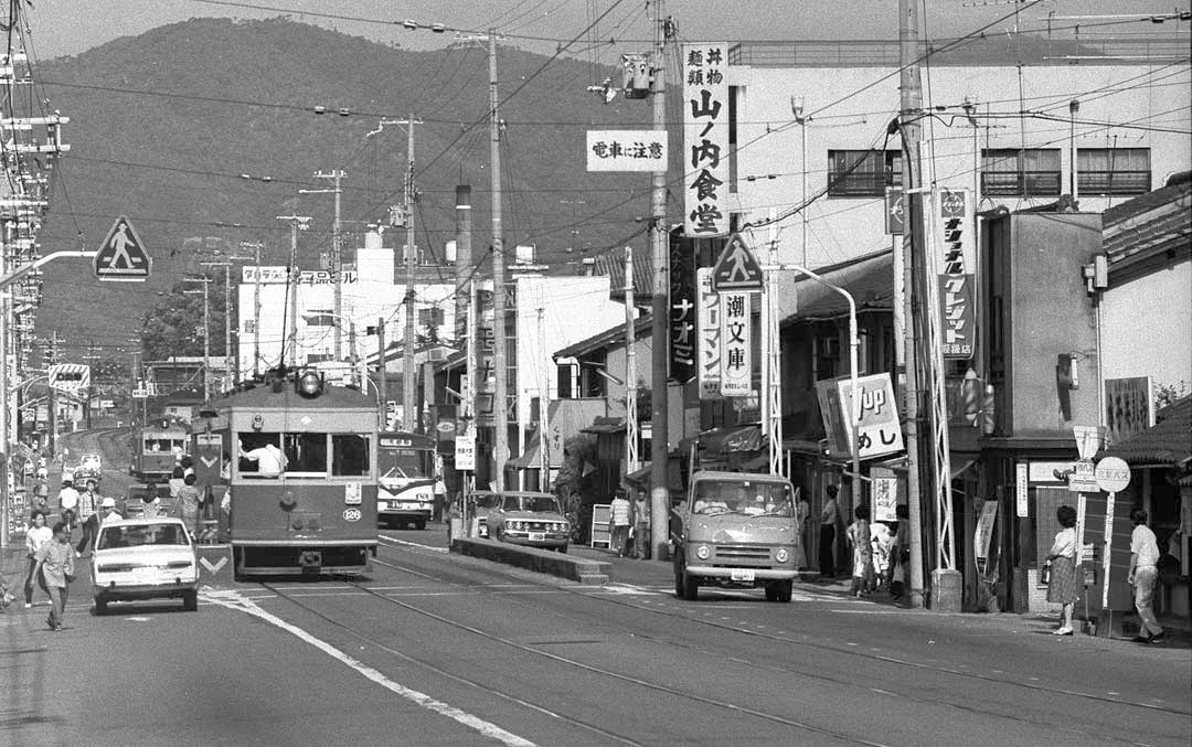 京福嵐山線ポール時代モボ126山ノ内電停