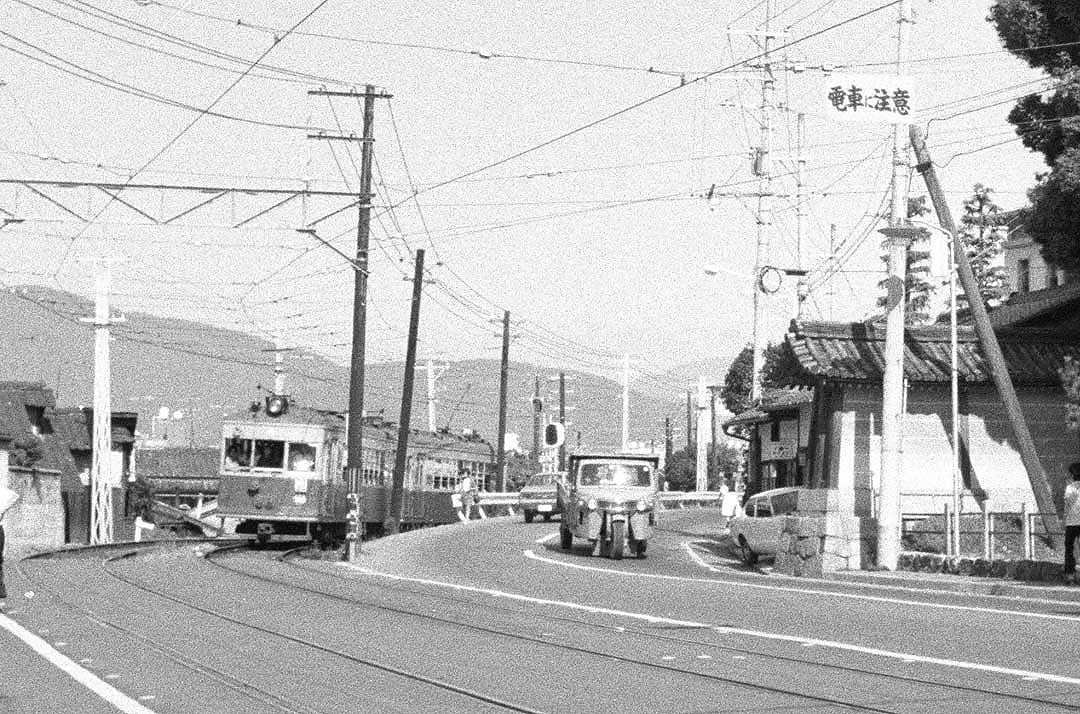 京福嵐山線ポール時代　オート三輪